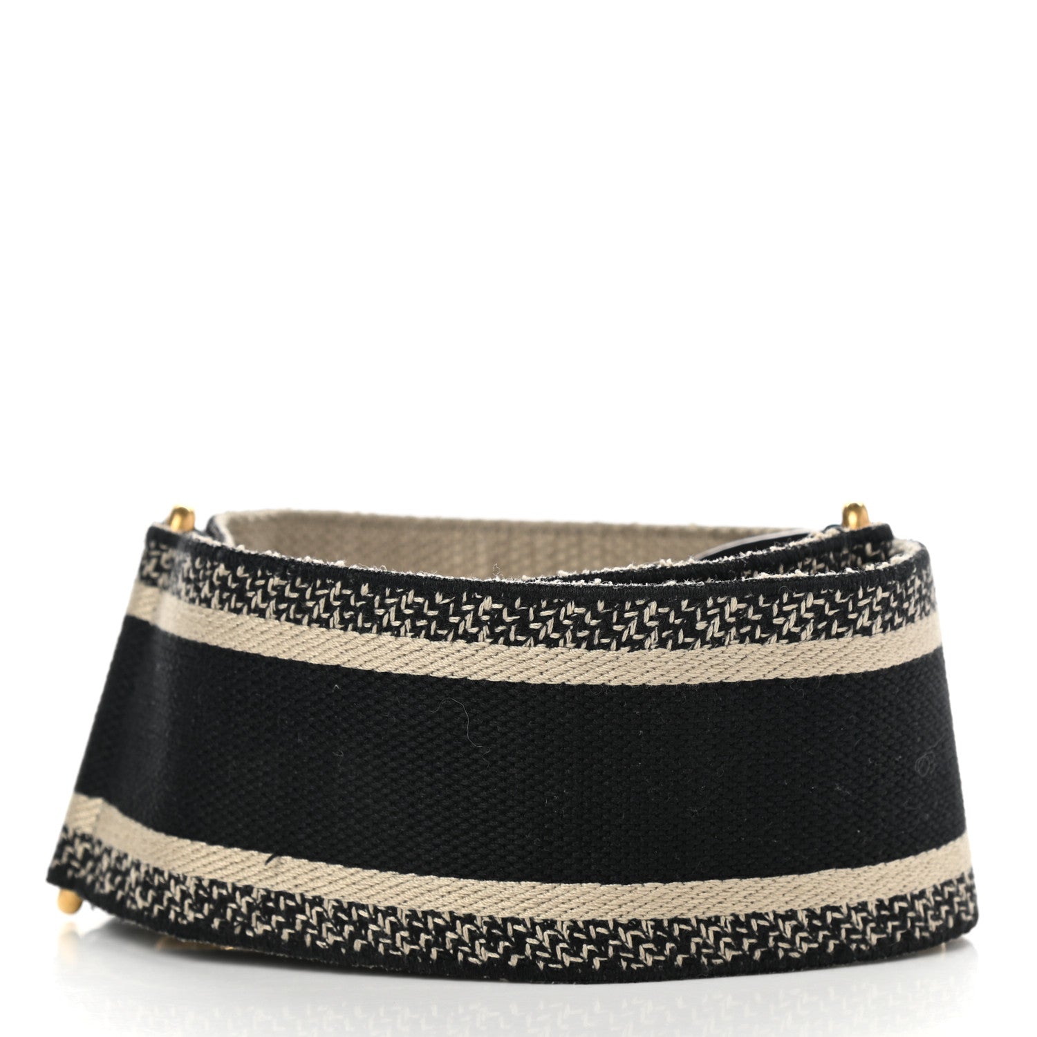 Christian Dior Canvas Embroidered Shoulder Strap Black 2 of 7