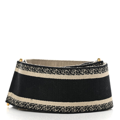 Christian Dior Canvas Embroidered Shoulder Strap Black 2 of 7
