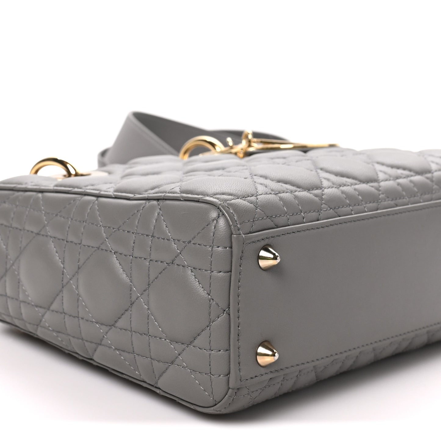 Lambskin Cannage Small My ABCDior Lady Dior Grey