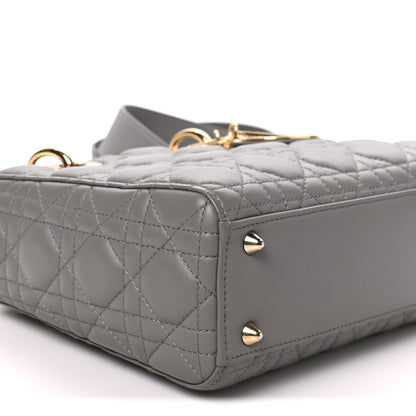 Christian Dior Lambskin Cannage Small My ABCDior Lady Dior Grey 9 of 10