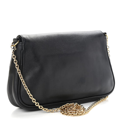 Fendi Vitello Flamingo Enamel Fendista Pouchette Crossbody Black 3 of 13