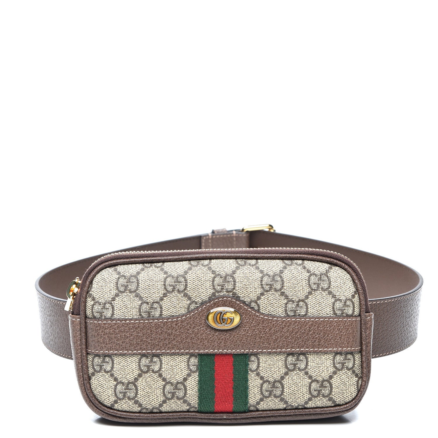 Gucci GG Supreme Monogram Web Small Ophidia Belt Bag 85 34 Dark Brown 1 of 7