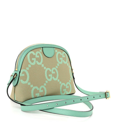 Gucci Monogram Jumbo GG Textured Dollar Calfskin Small Ophidia Dome Shoulder Bag Beige Pepperlight Mint 3 of 9