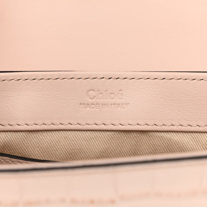 Chloe Calfskin Crocodile Embossed Mini C Double Carry Cement Pink 6 of 10