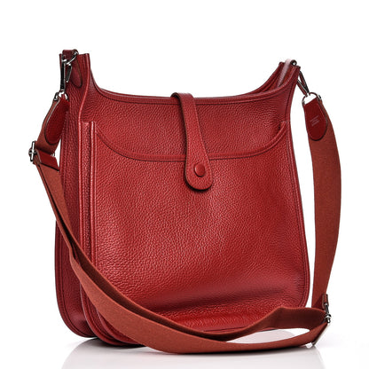 Hermes Taurillon Clemence Evelyne III GM Rouge H 3 of 8