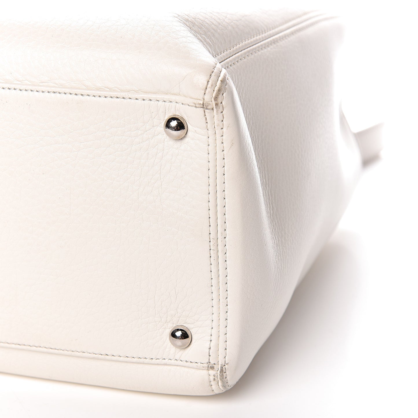 Calfskin Cerf Executive Shopper Tote White