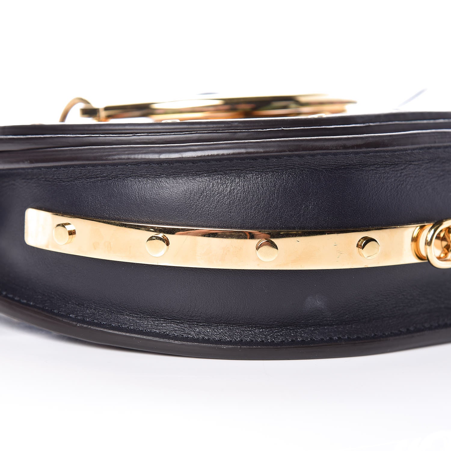 Chloe Calfskin Floral Print Small Nile Bracelet Minaudiere Bag Full Blue 6 of 12