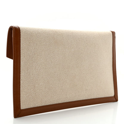 Saint Laurent Canvas Uptown Pouch Natural Beige Brick 3 of 11