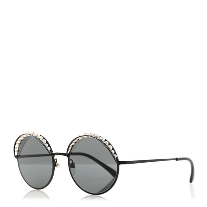 Chanel Pearl Round Sunglasses 4234-H Black 1 of 9