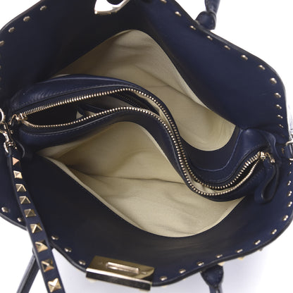 Valentino Garavani Vitello Rockstud Dome Satchel Marine 5 of 14