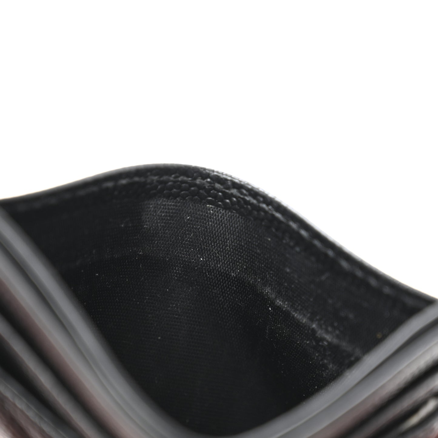 Grain De Poudre Matelasse Chevron Monogram Credit Card Case Black