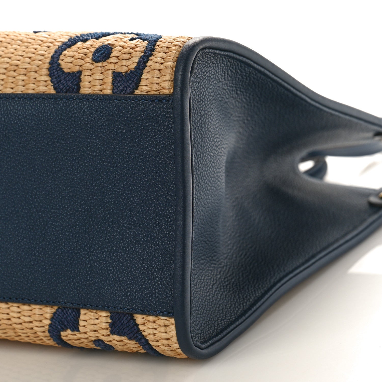 Louis Vuitton Raffia Calfskin Monogram Giant Onthego MM Blue 8 of 8