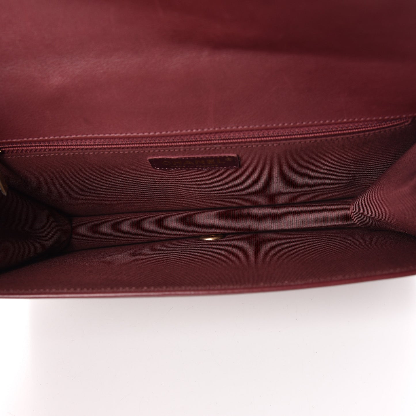 Calfskin Quilted Large Flap Bag Burgundy