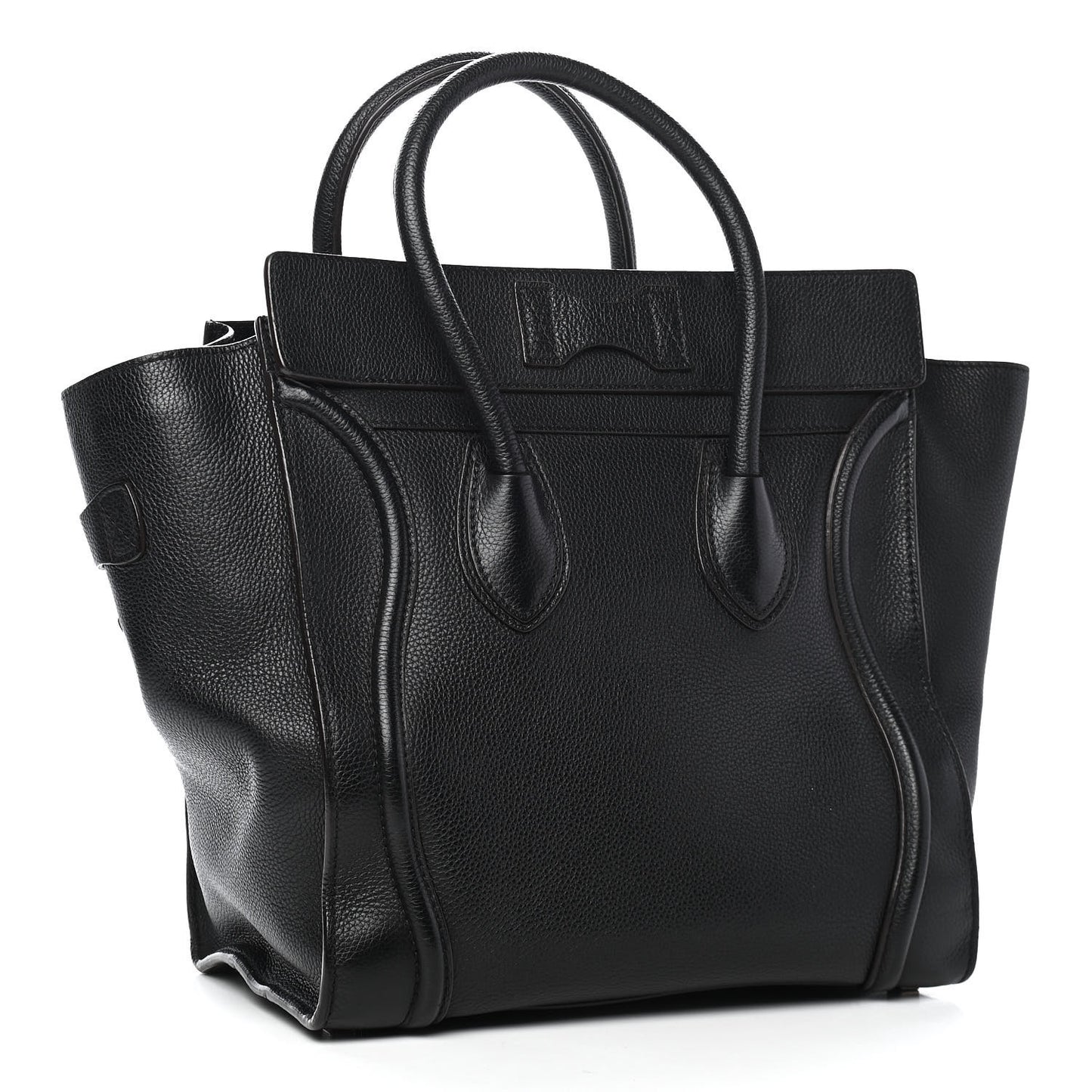 Drummed Calfskin Mini Luggage Black