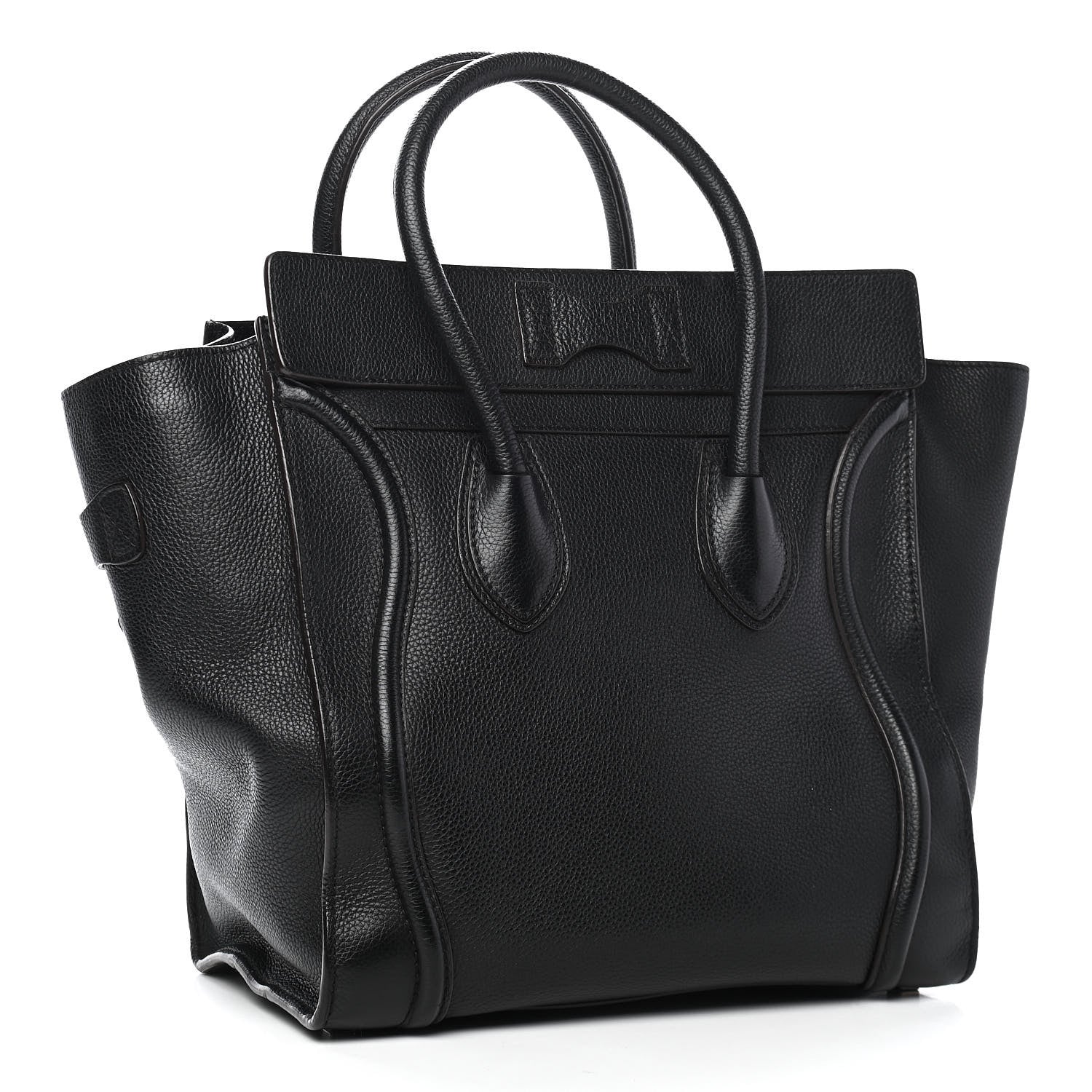 Celine Drummed Calfskin Mini Luggage Black 3 of 12