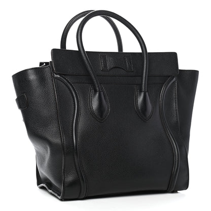 Celine Drummed Calfskin Mini Luggage Black 3 of 12