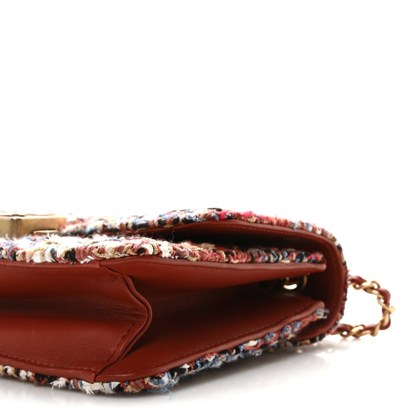 Tweed Quilted Flap Red Multicolor