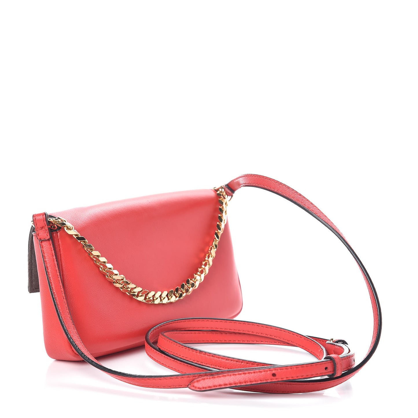 Nappa Rabbit Fox Fur Micro Buggie Baguette Fiamma Rosa