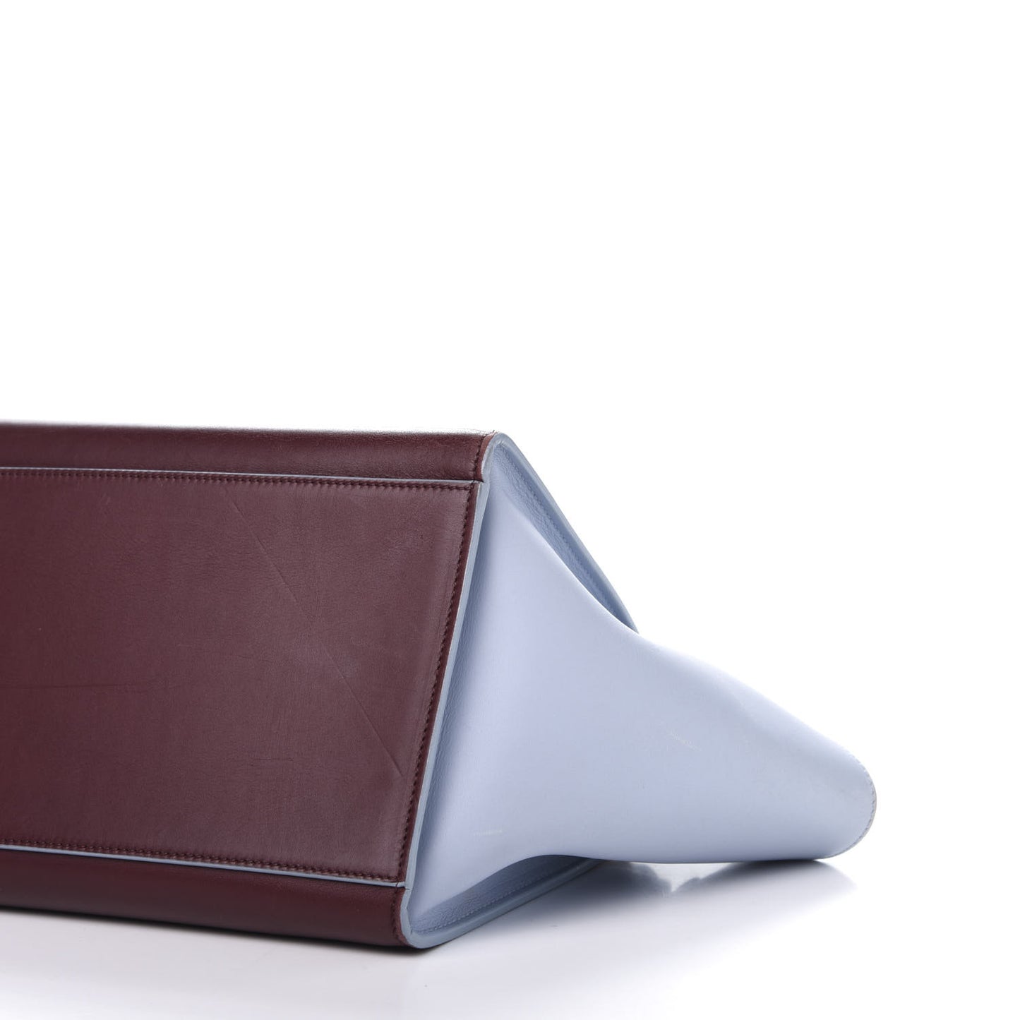 Smooth Calfskin Small Bi-Color Trapeze Burgundy Azur