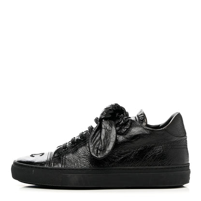 Chanel Crumpled Calfskin Womens CC Bow Sneakers 37 Black 1 of 13