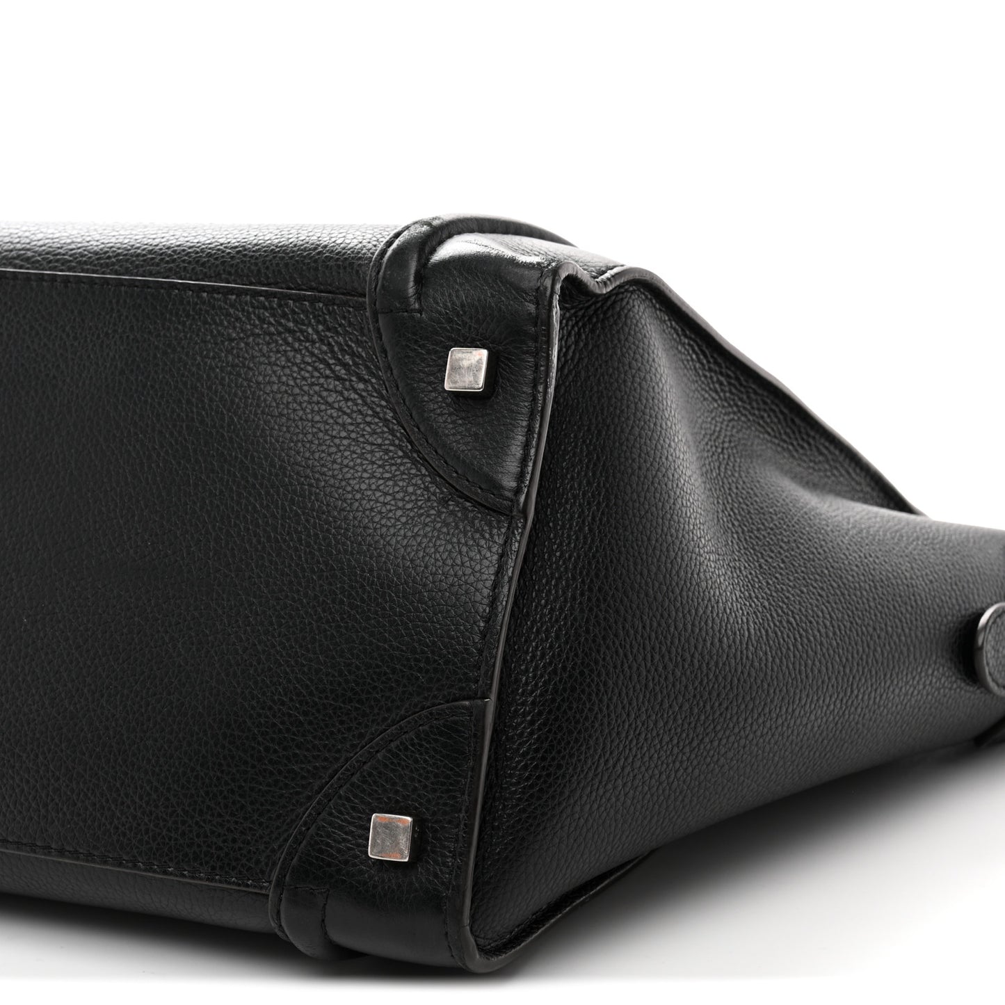 Drummed Calfskin Mini Luggage Black