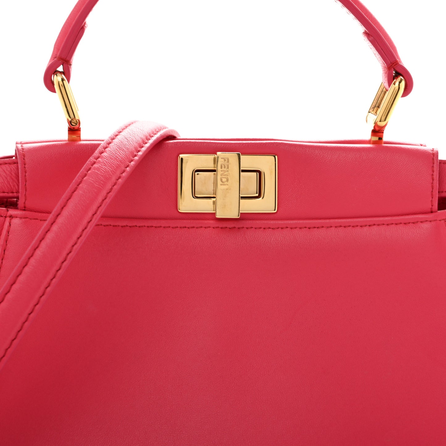Nappa Stacked Bar Mini Peekaboo Iconic Satchel Lampone