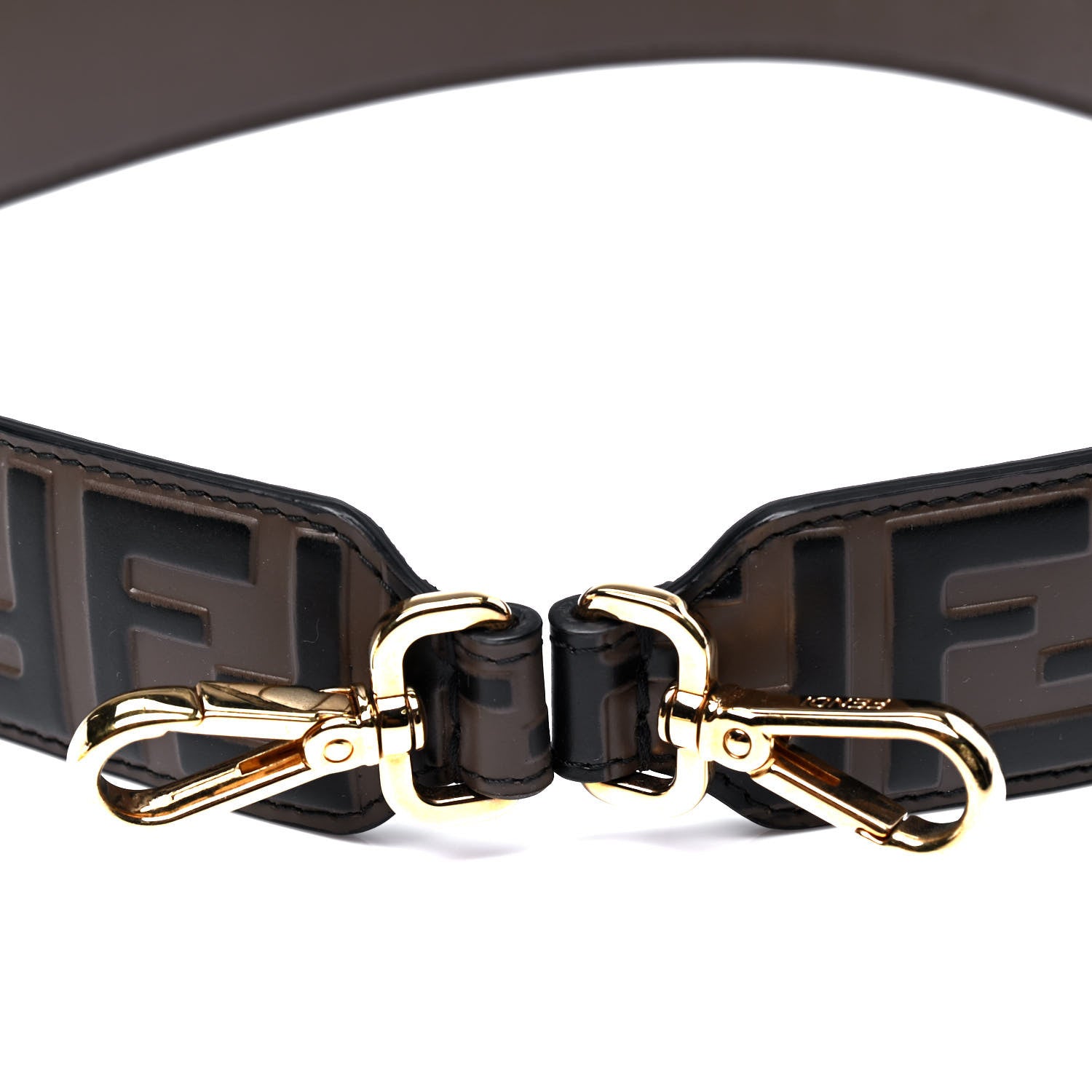 Fendi Vitello Century Bi-Color FF 1974 Embossed Strap You Maya Black 5 of 5