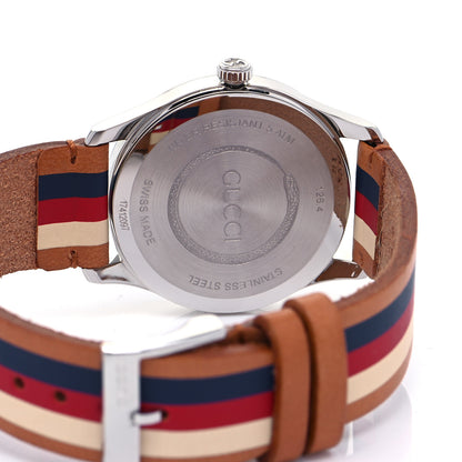 Gucci Stainless Steel Calfskin 38mm G-Timeless Stripe Web Quartz Watch Brown 4 of 4