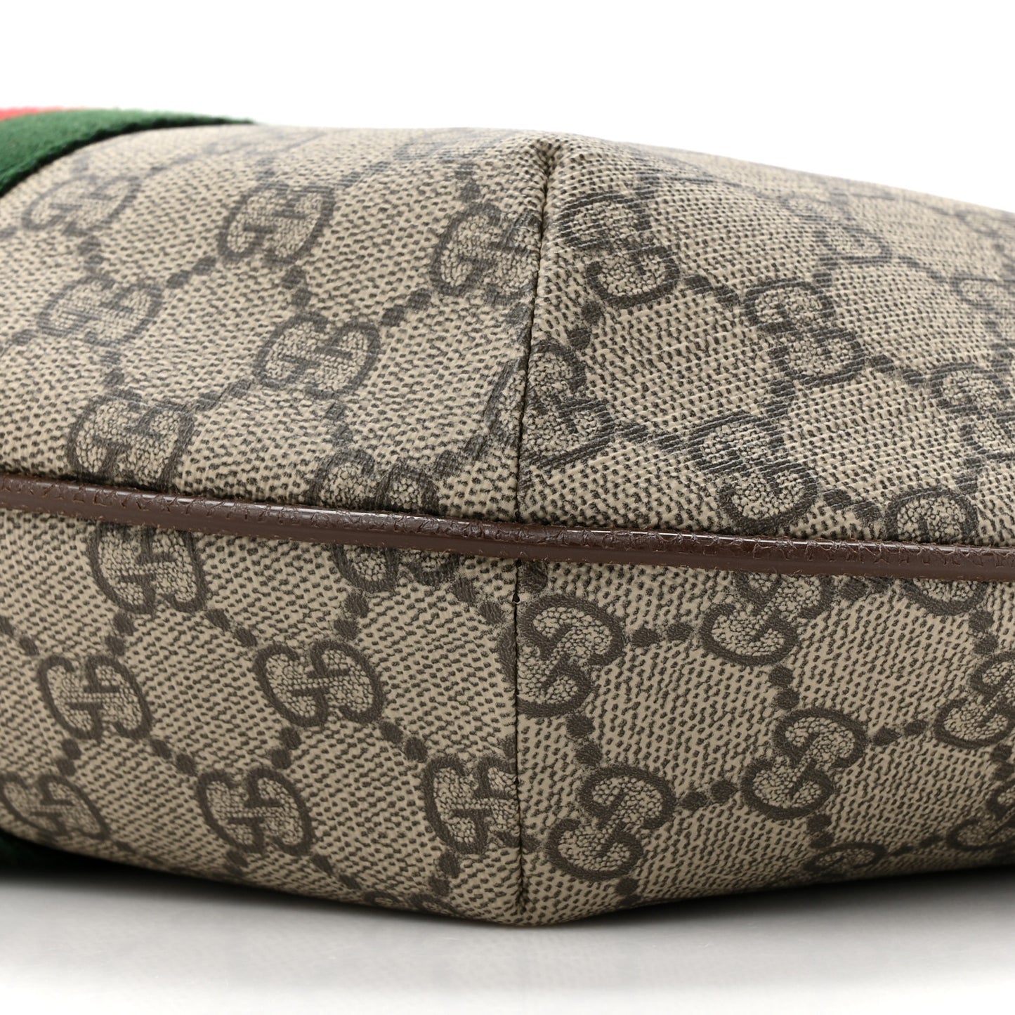 GG Supreme Monogram Web Small Ophidia Half Moon Hobo Brown