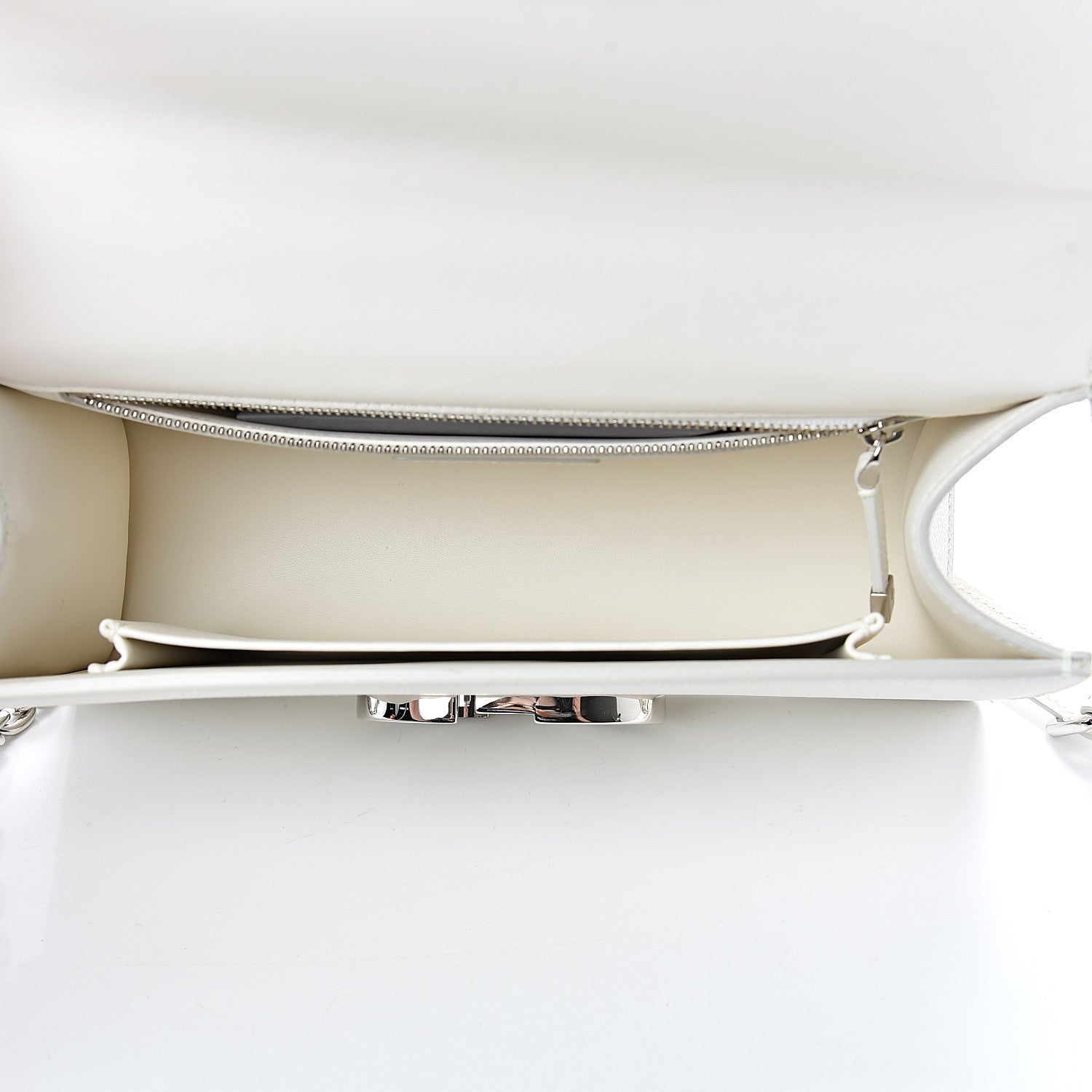 Christian Dior Grained Calfskin 30 Montaigne Chain Flap Bag White 4 of 12