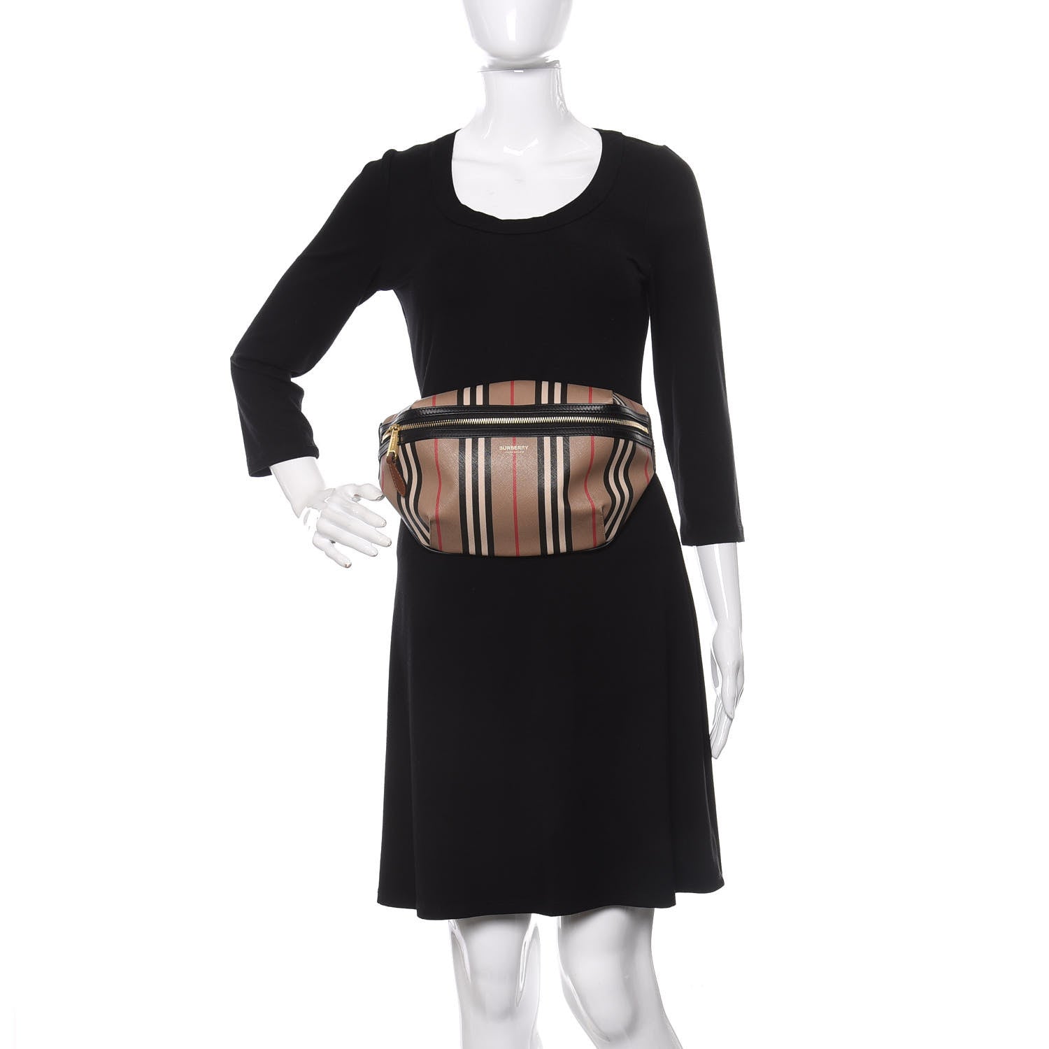 Burberry E-Canvas Icon Stripe Sonny Bum Bag Archive Beige 2 of 9