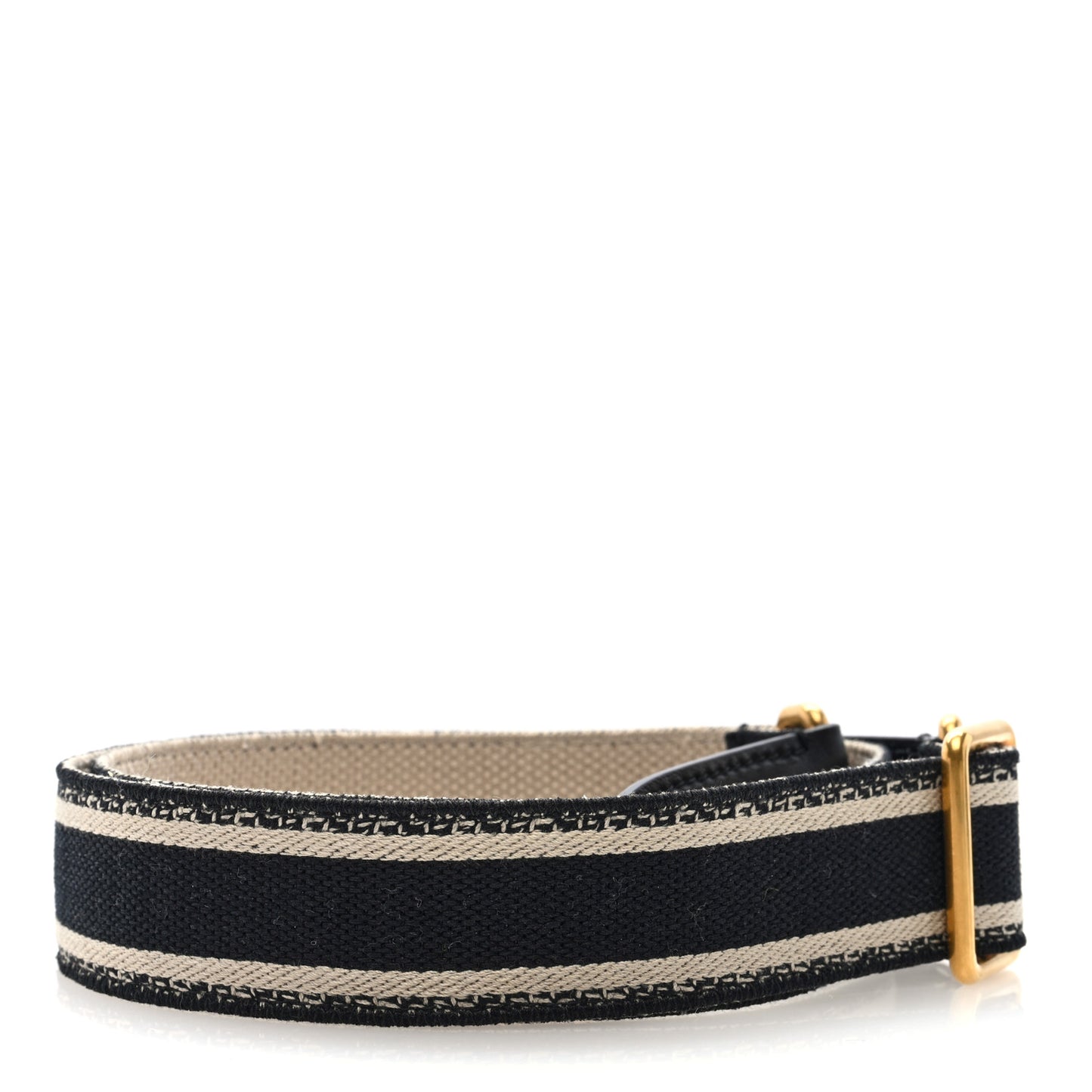 Canvas Embroidered Shoulder Strap Black