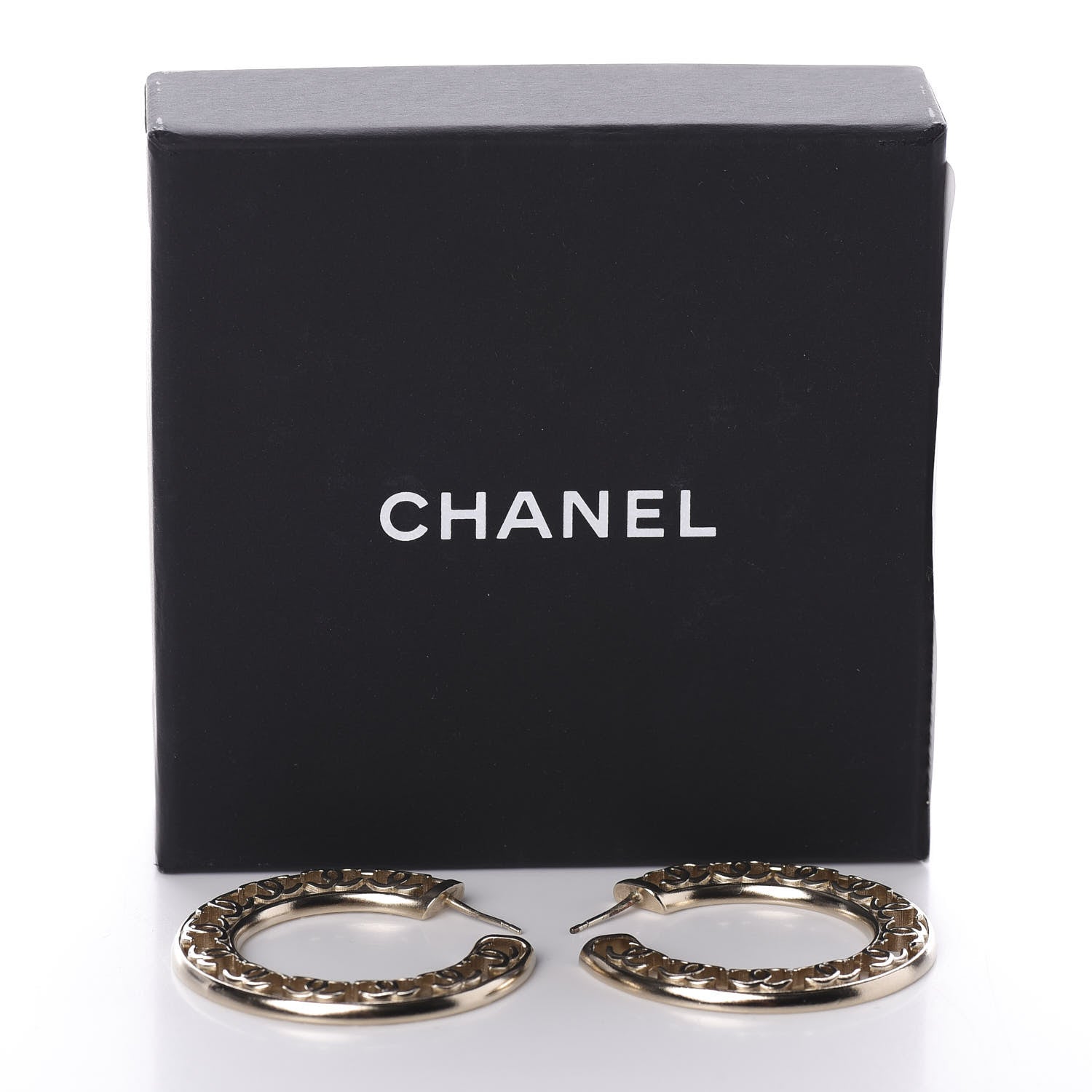Chanel CC Hoop Earrings Gold 7 of 7