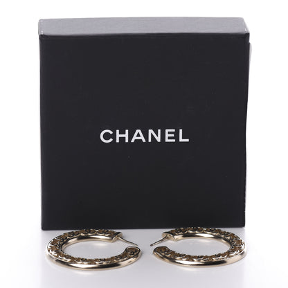 Chanel CC Hoop Earrings Gold 7 of 7