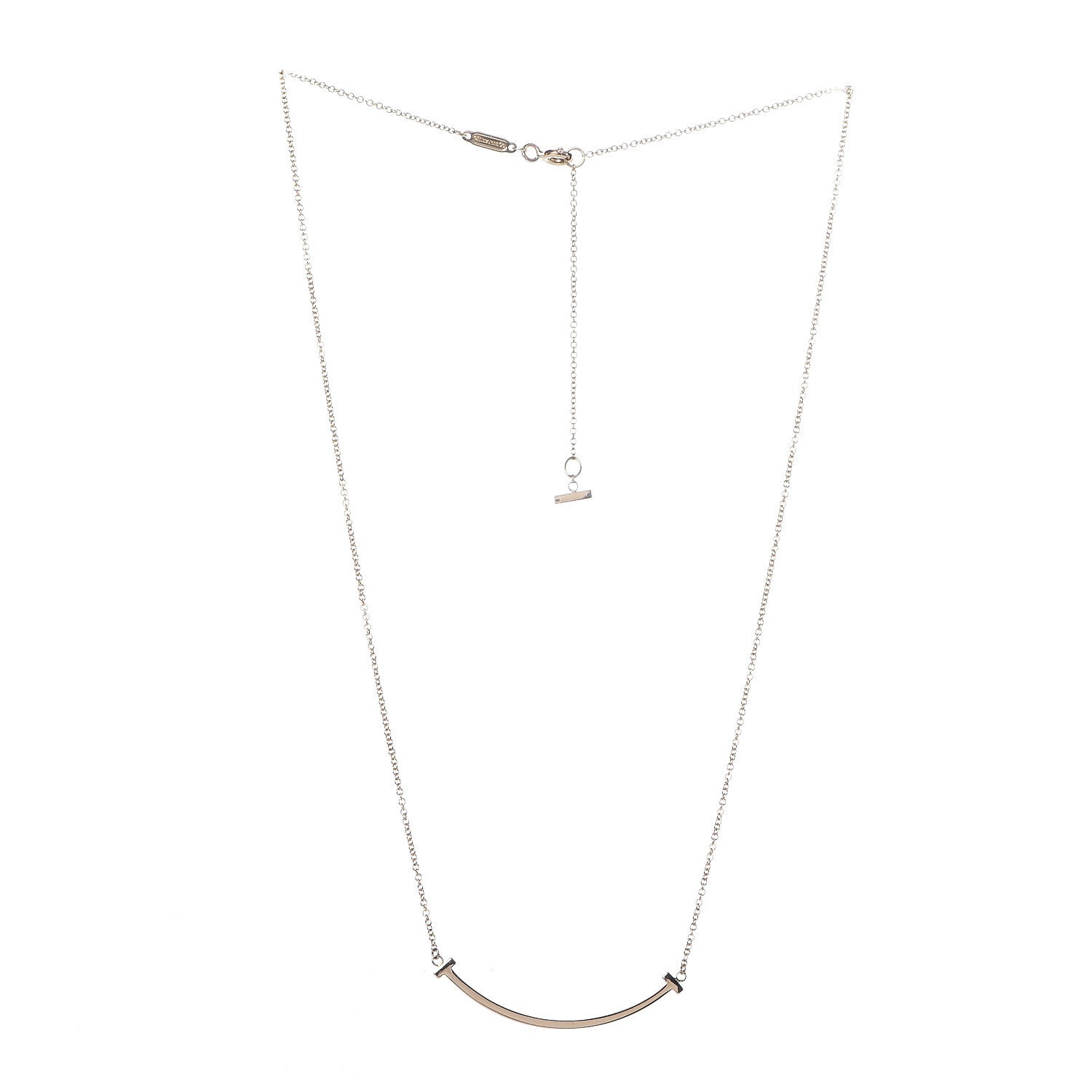 Tiffany 18K Yellow Gold Small T Smile Pendant Necklace 3 of 5