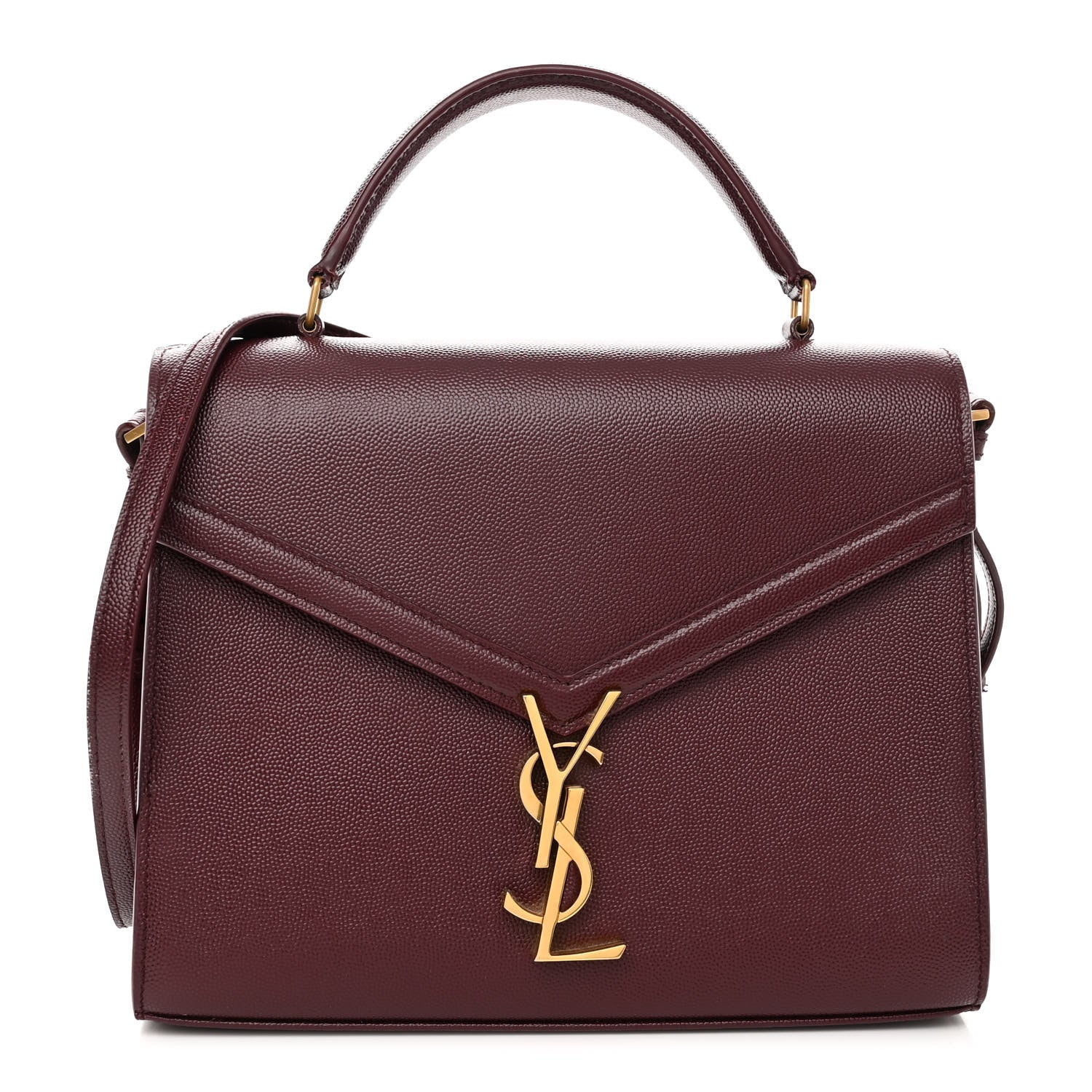 Saint Laurent Grain de Poudre Medium Classic Monogram Cassandra Top Handle Rouge Legion 1 of 15