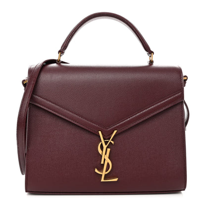 Saint Laurent Grain de Poudre Medium Classic Monogram Cassandra Top Handle Rouge Legion 1 of 15