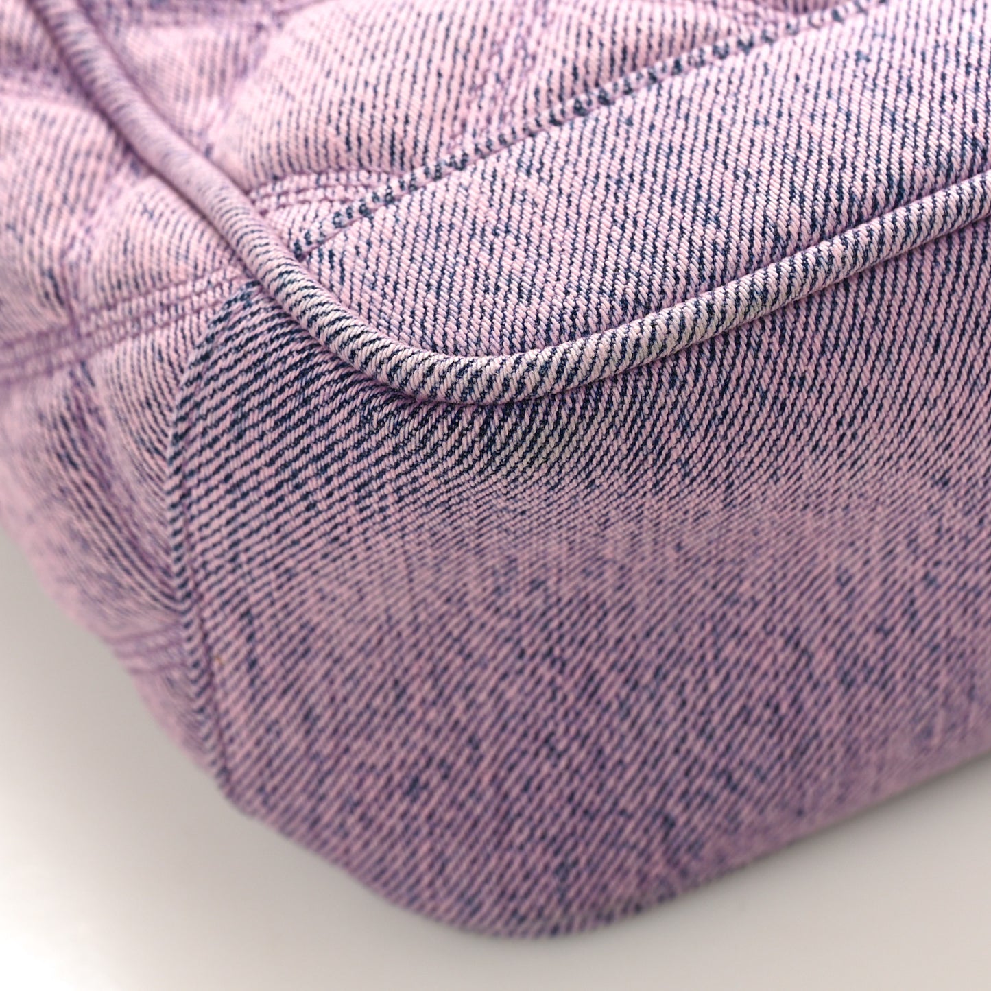 Denim Quilted 80's Vanity Bag Bleached Lilac