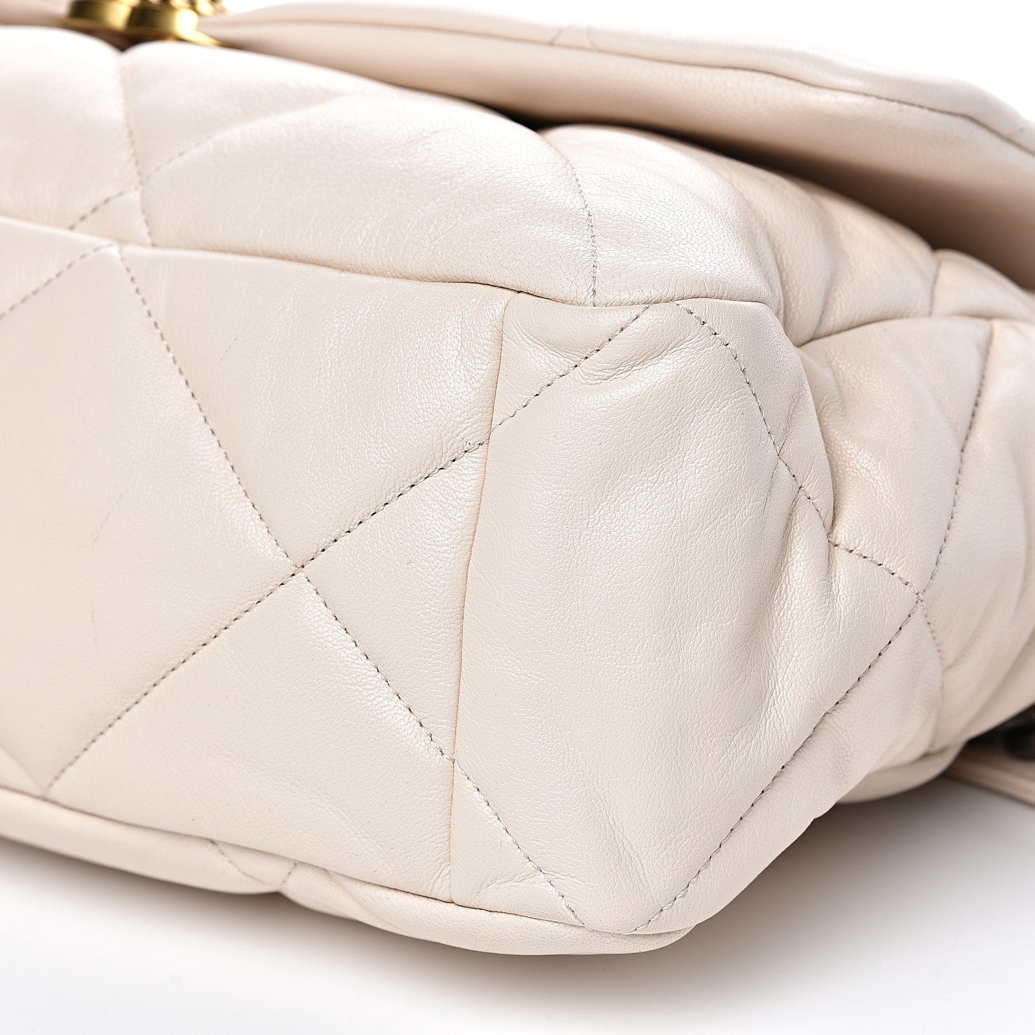 Chanel Lambskin Quilted Maxi 19 Flap Ivory 9 of 10