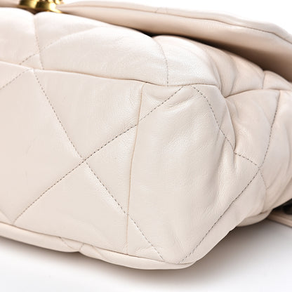 Chanel Lambskin Quilted Maxi 19 Flap Ivory 9 of 10