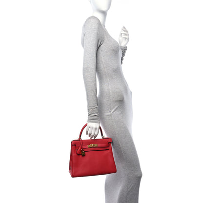 Hermes Togo Kelly Retourne 28 Rouge Casaque 2 of 10