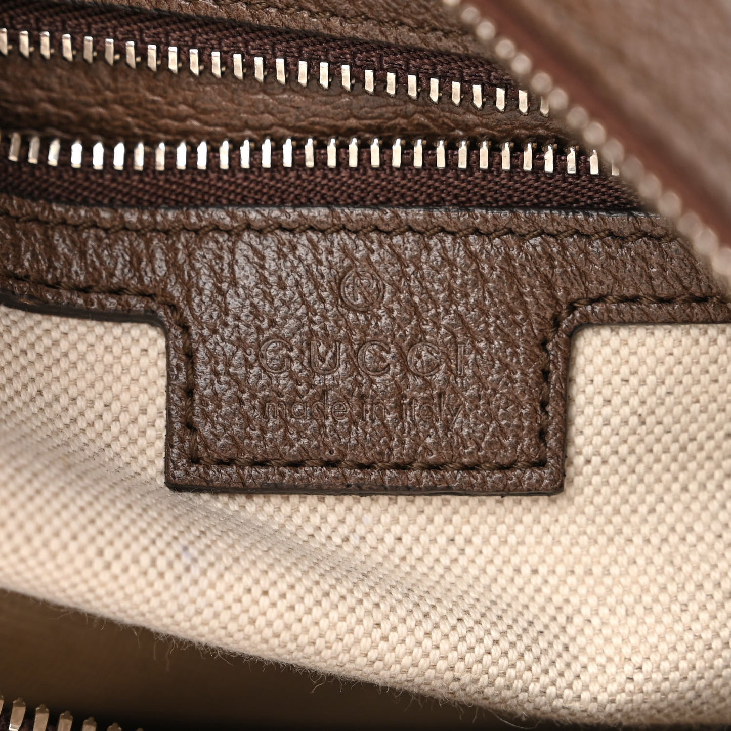 GG Supreme Monogram Textured Calfskin Web Large Attache Shoulder Bag Beige Ebony New Acero