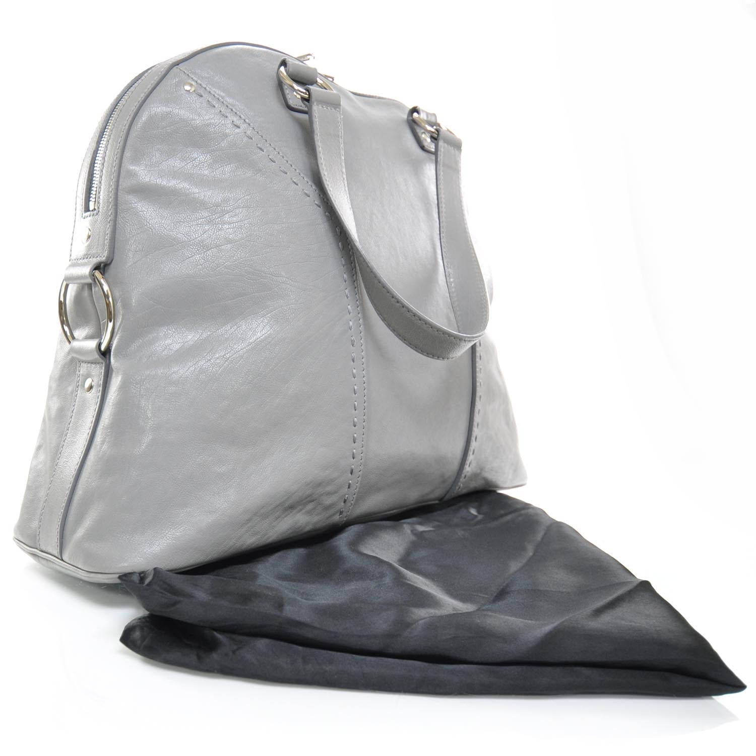 Saint Laurent Leather Oversized Muse Grey 3 of 9