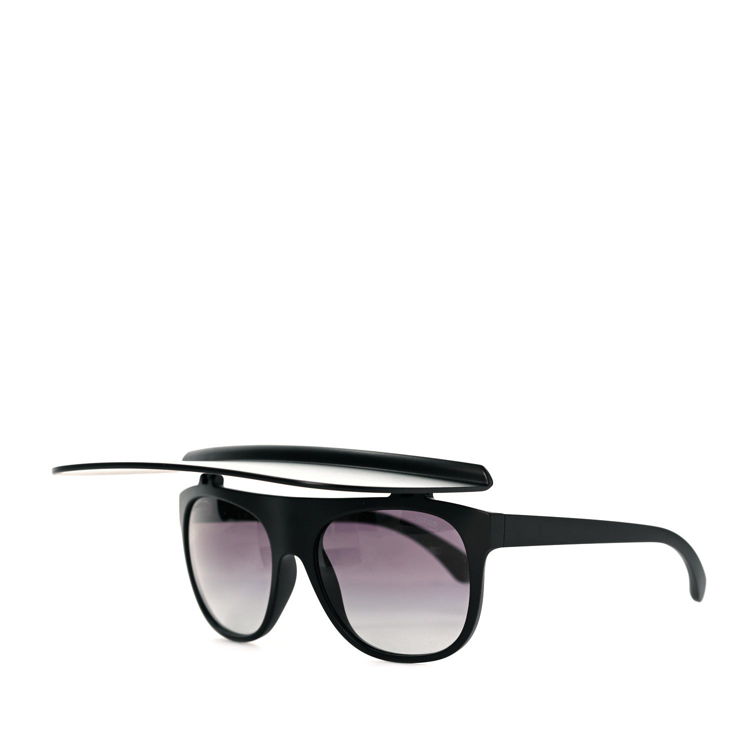 Chanel Acetate Visor Sunglasses 71046 Matte Black 1 of 8