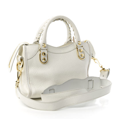 Balenciaga Chevre Gold Metallic Edge Hardware Mini City White 3 of 10