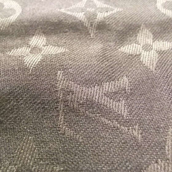 Wool Silk Monogram Shawl Brown