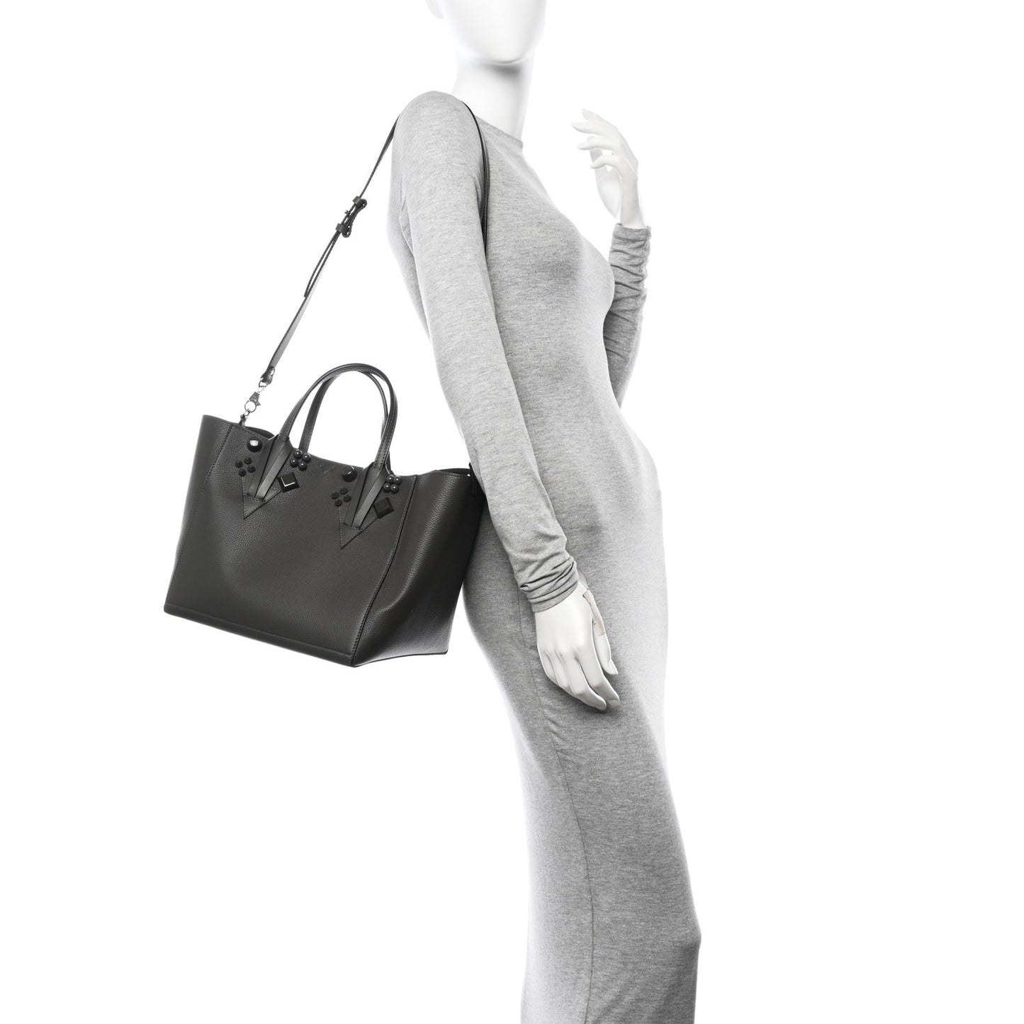 Calfskin Empire Spike Studded Small Cabachic Tote Rocket