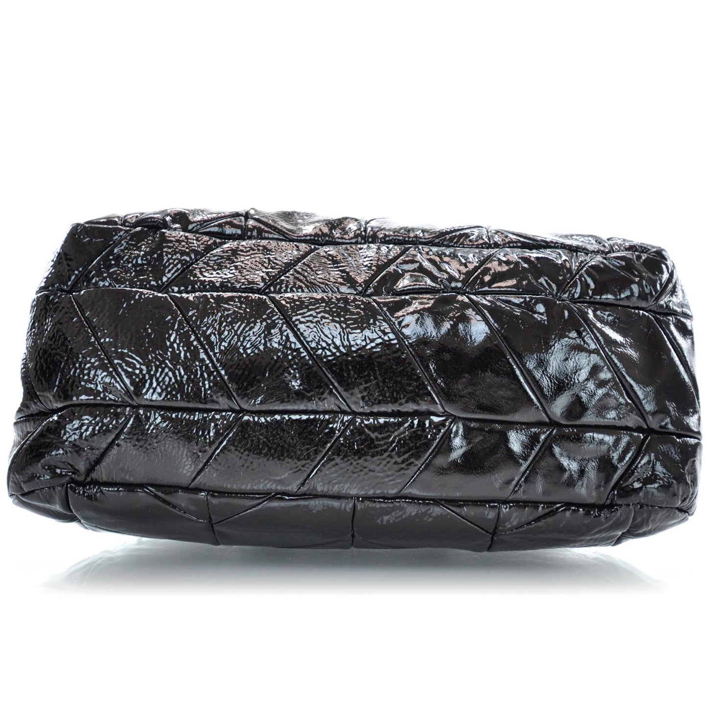 Vernice Chevron Dome Satchel Black