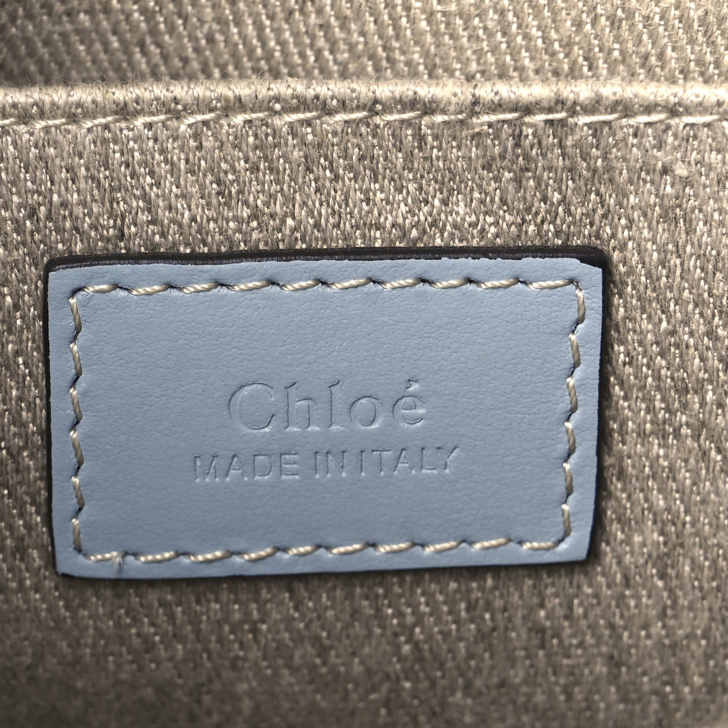 Cotton Calfskin Small Woody Ribbon Tote With Strap Light Blue