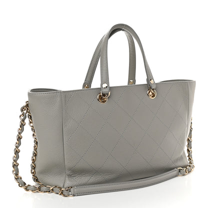 Chanel Bullskin Stitched Small Shopping Bag Grey 2 of 8